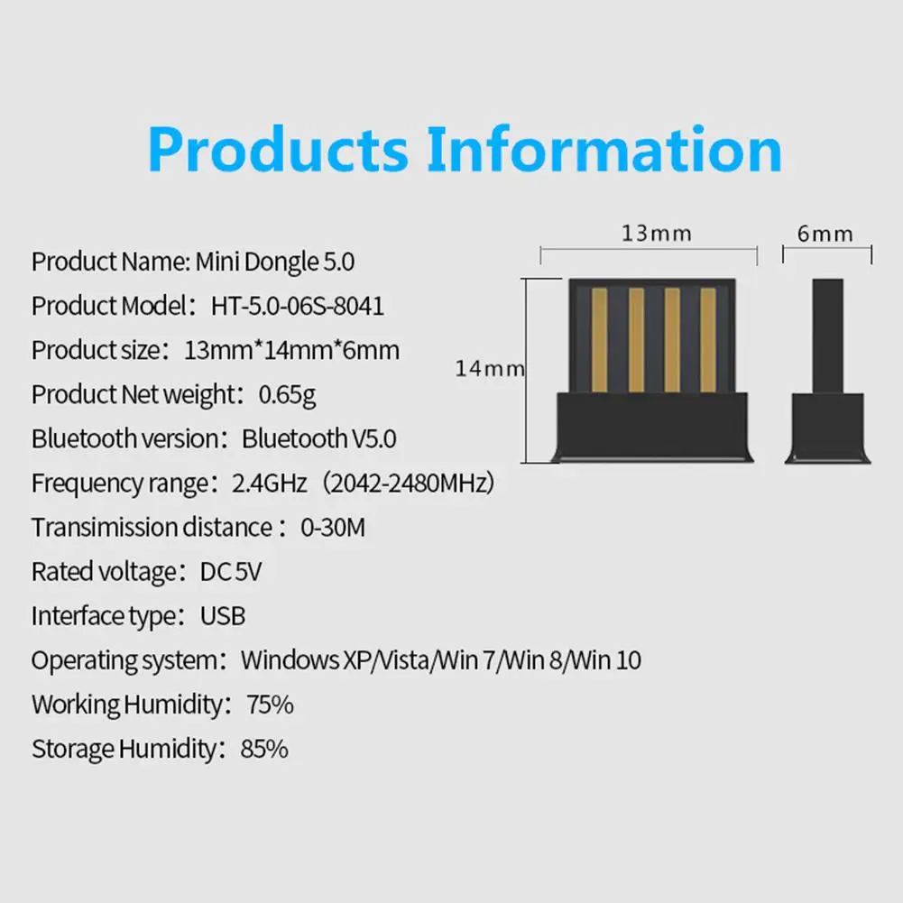 USB Bluetooth беспроводной адаптер 5,0 компьютер аудио Bluetooth Запуск адаптер ключ для ноутбука Настольный компьютер стерео Музыка мышь