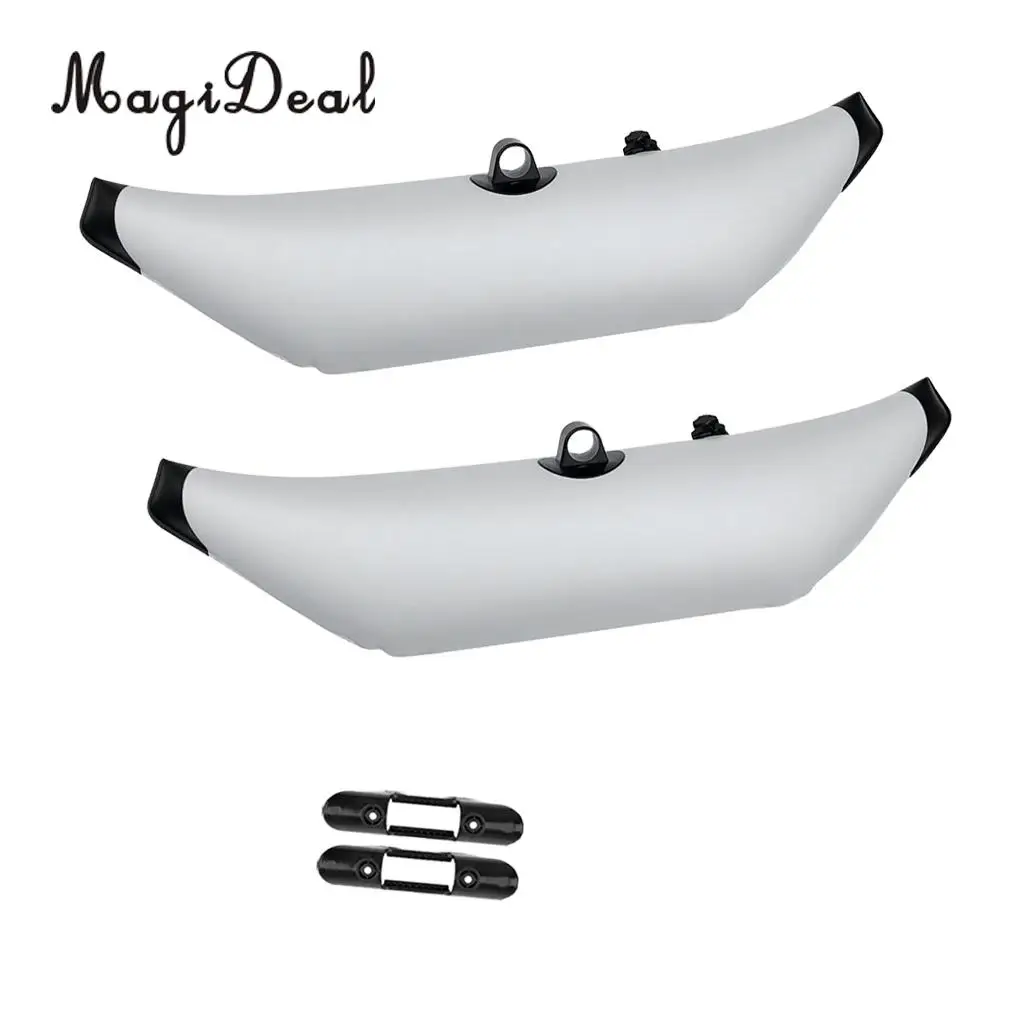 MagiDeal Kayak Canoe 2 Inflatable Outrigger Stabilizer with 2 Paddle Clip Rod Holder