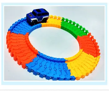 

56PCS DIY Puzzle Toy Roller Coaster Track Electronics Toy Car Rail Car Toy for Children Random Color