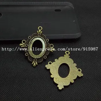 

Sweet Bell 20pcs/lot Antique Bronze Metal Cabochon Pendant Settings 18*25mm Jewelry Pendant Blanks Fit Jewelry Making C0007