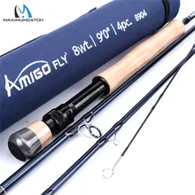 Maximumcatch Amigo 8.6ft/9ft 4-8wt быстрое действие нахлыстовая Удочка 30T SK карбоновая удочка с трубкой Cordura