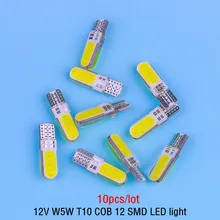 T10 lâmpadas led para interior do carro, canbus, sem erro, cor branca, 5730, 4/8/12 smd, led 12v, com 10 peças lâmpada de luz branca para lateral do carro