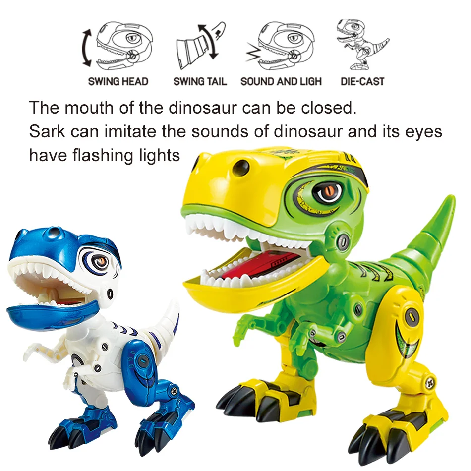 Электронный мигающий динозавр игрушка фигурки сплав тела модель динозавра игрушечные тираннозавры подарок детям раннее образование