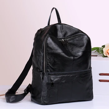 

black Multifunction Famous Brand Designer Women Backpack Girls Cowhide School Bags For Female Casual Backpacks 2019