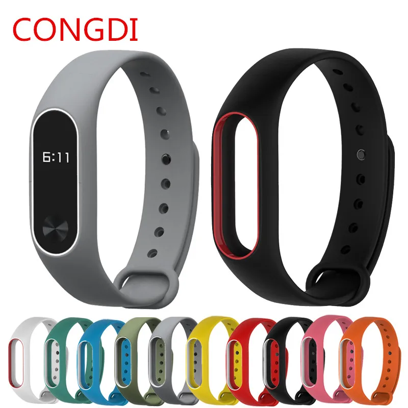 CONGDI Xiaomi mi band 2 наручный ремень силиконовый цветной браслет Замена для mi Band 2 умный Браслет для Xiao mi Band 2