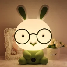 Современные мультфильм животных прикроватная женские зимние домашние тапочки с милыми кроличьими сна Luminaria настольная лампа Новинка pvc Пластик Детские Спальня настольная лампа