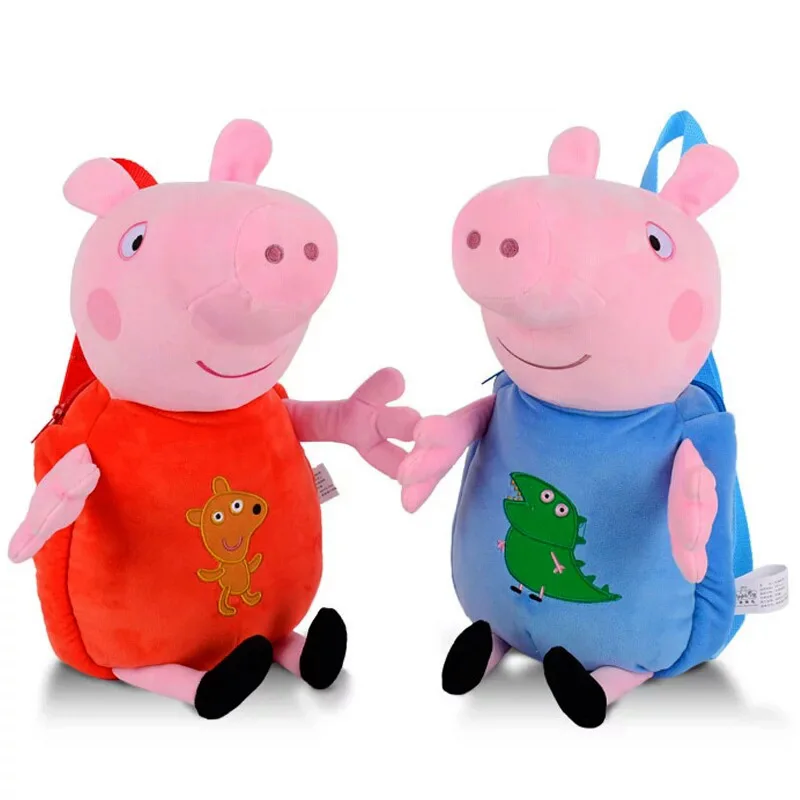 Горячая Распродажа 40 см Оригинальные Плюшевые игрушки Peppa Pig Девочки Мальчики Дети милые сумки рюкзак мультфильм Джордж Peppa мягкий рюкзак