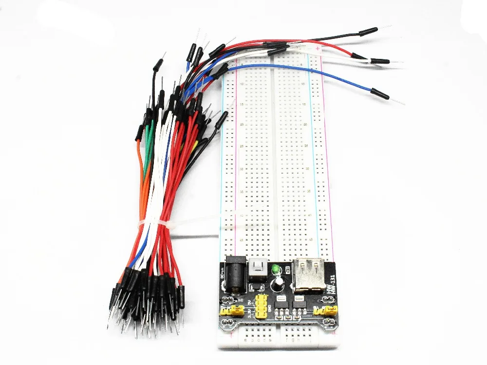 

5V MB102 Breadboard power module+MB-102 830 points Solderless Prototype Bread board kit +65 Flexible jumper wires