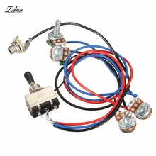 Zebra Wiring Harness 2V/2T 3 Way Toggle Switch 500K Pots For Guitar Dual Humbucker Replacement Guitarra Parts Accessories