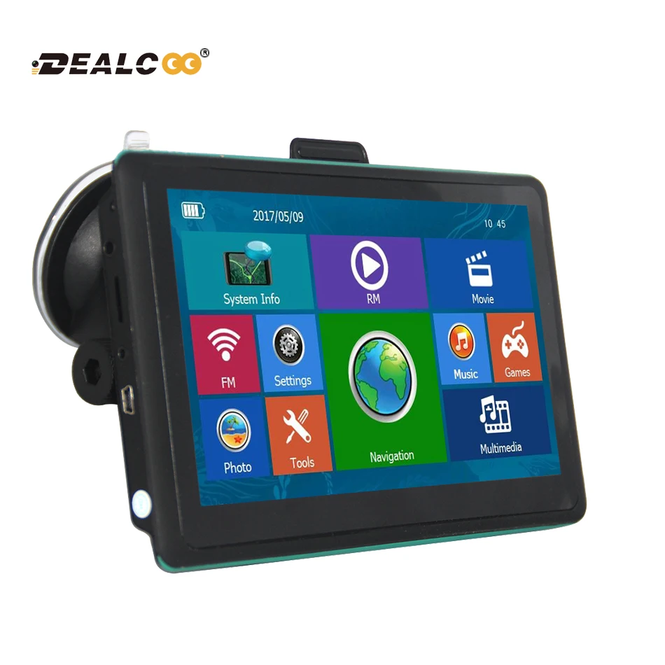 

Dealcoo 7 inch HD Car GPS Navigation FM Bluetooth AVIN Map Free Upgrade Navitel Europe Sat Nav Truck GPS Navigators Automobile