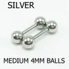 4mm silver 2pcs