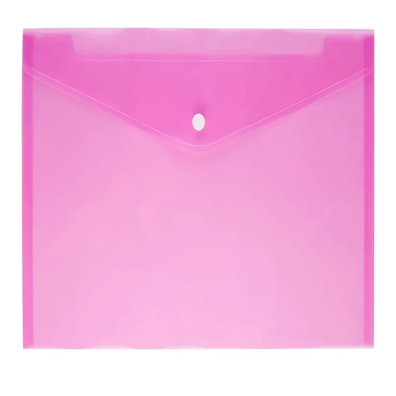 1 шт. одноцветные Цвет A4 прозрачный мешок архива высокое качество PP канцелярский школьный офисный чехол - Цвет: Rose Red