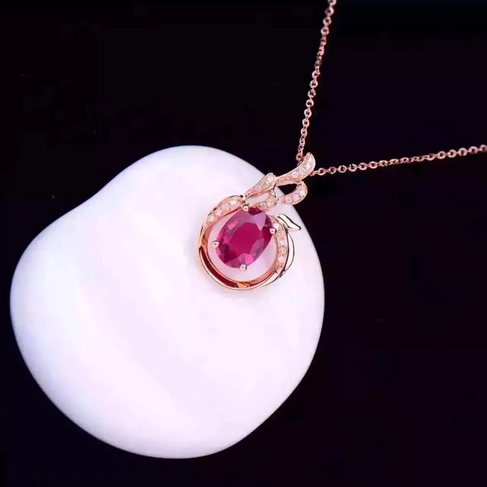 18K Rose Gold 1 38ct Tourmaline 0 083ct Natural font b Diamond b font Setting font