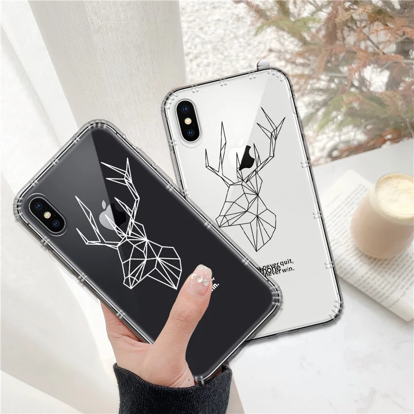 

Animals Pattern Soft Silicone Case For iPhone 6 6s 6 7 8 Plus TPU Deer Flower Phone Case For iPhone 7 X 10 XR XS Max Cases Cover