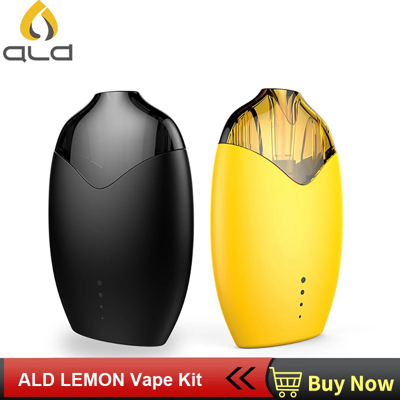

E Cig Vape Kit ALD LEMON All in one e-cigarette kit 520mAh battery 3ML Capacity Replacement Pod with 1.0ohm Coil