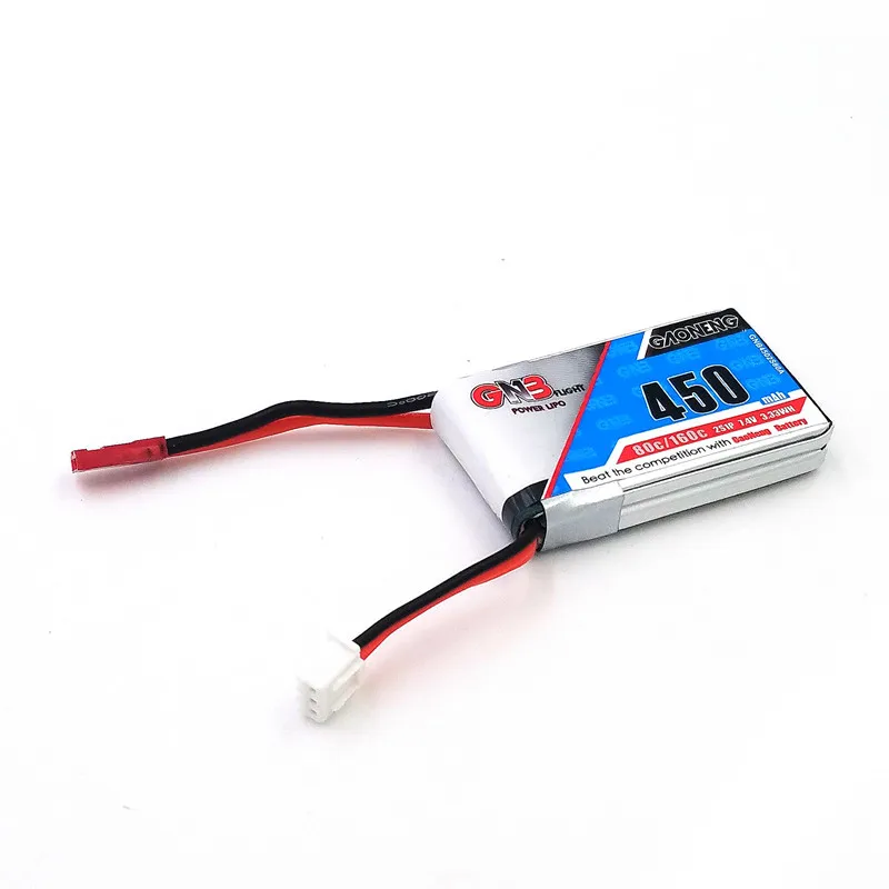 2 шт Gaoneng GNB 450mAh 2S 7,4 V 80C/160C Lipo батарея JST разъем для микро самолета Мини квадрокоптера FPV гоночный Дрон батарея для Emax babyhawk