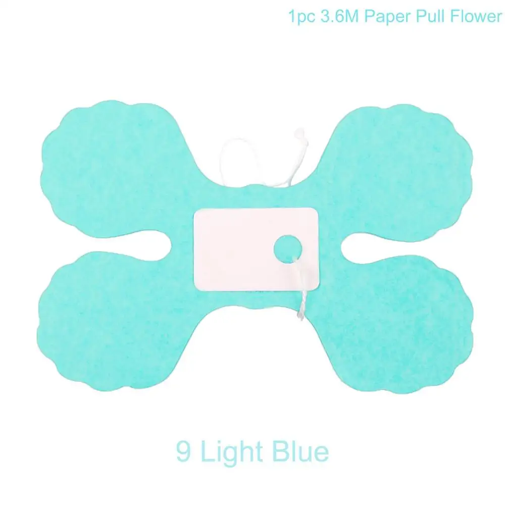 3,6 м четырехлистного клевера ткани Бумага цветы с днем рождения Свадебные украшения вечерние украшения праздничного стола Baby Shower вечерние Декор - Цвет: 9 light blue