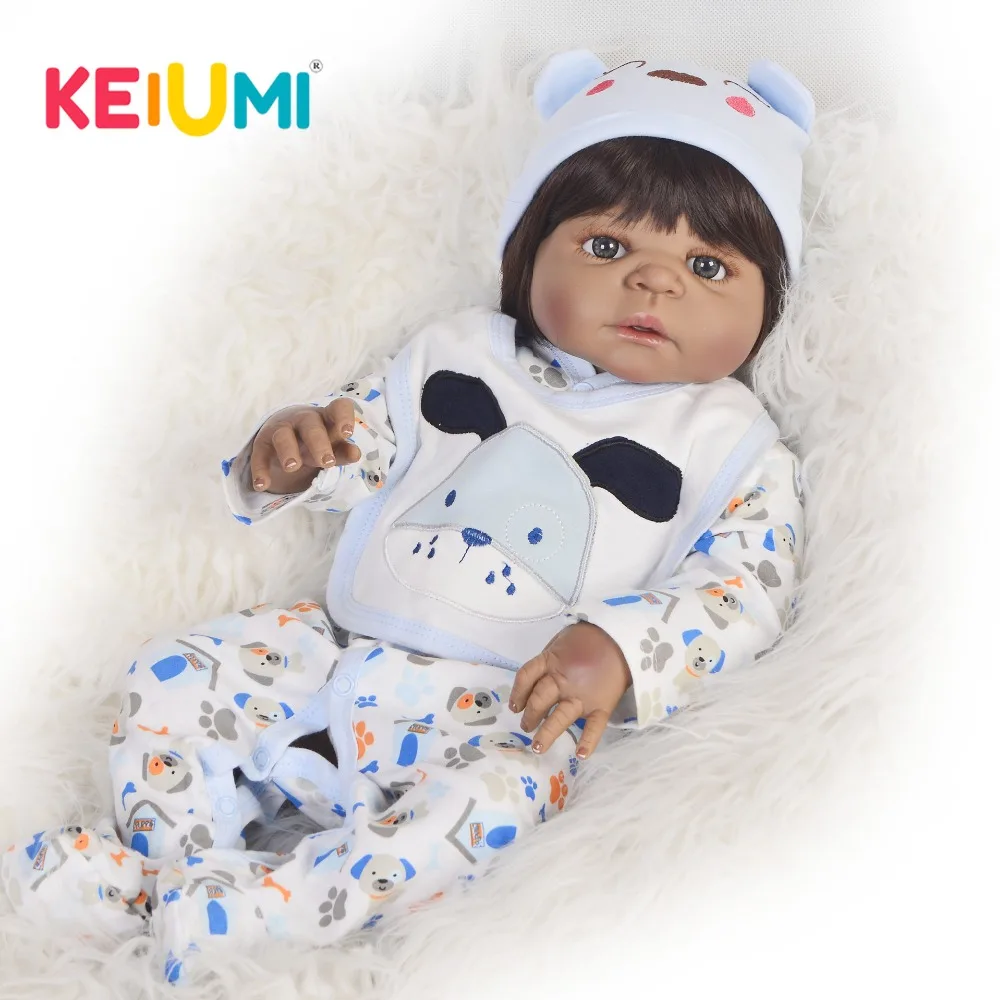 

Hot Cartoon Style Baby Reborn Boy 23'' Ethic Dolls Full Body Silicone Vinyl 57 cm Reborn Baby Doll Newborn Bebe Christmas Gifts