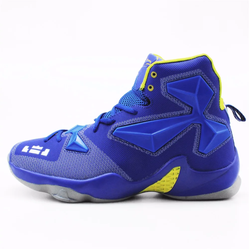 Men's High Quality Sneakers Blue Yellow Basketball Boots