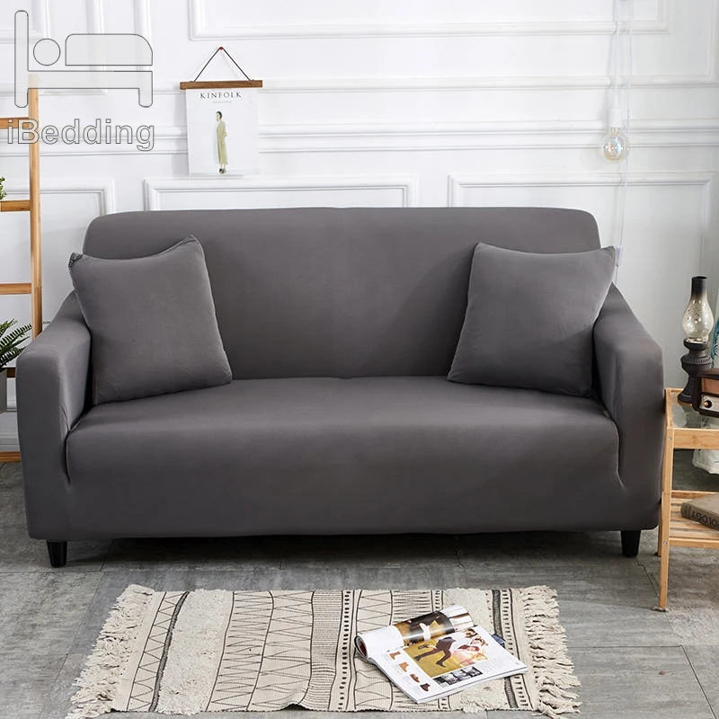 

Dark Grey Solid Simple Elastic Sofa Protector Cover for Living Room Sofa Slipcovers Sectional L Shape Sofacover 1/2/3/4 Seater