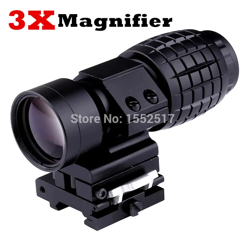 

Red dot sight scope 3x Magnifier Quick Flip Scope Flip To Side Mount Fit For 20mm weaver mount