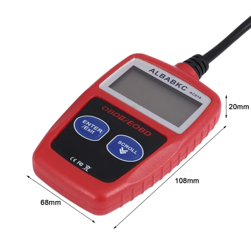 AC618 Сканер диагностический код ридер OBD II автомобильный диагностический инструмент универсальный инструмент для диагностики неисправности транспортного средства