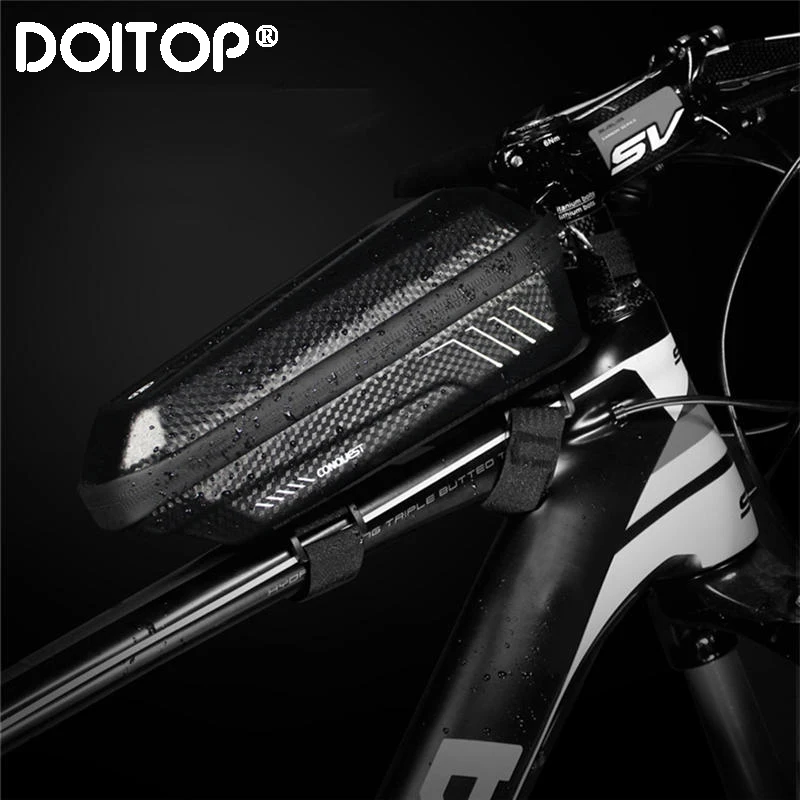

DOITOP Phone Holder Universal Bike Motorcycle Mobile Support Stand Bag for iphone X 8 S8 S9 GPS Bicycle Top Tube Front Beam Bag