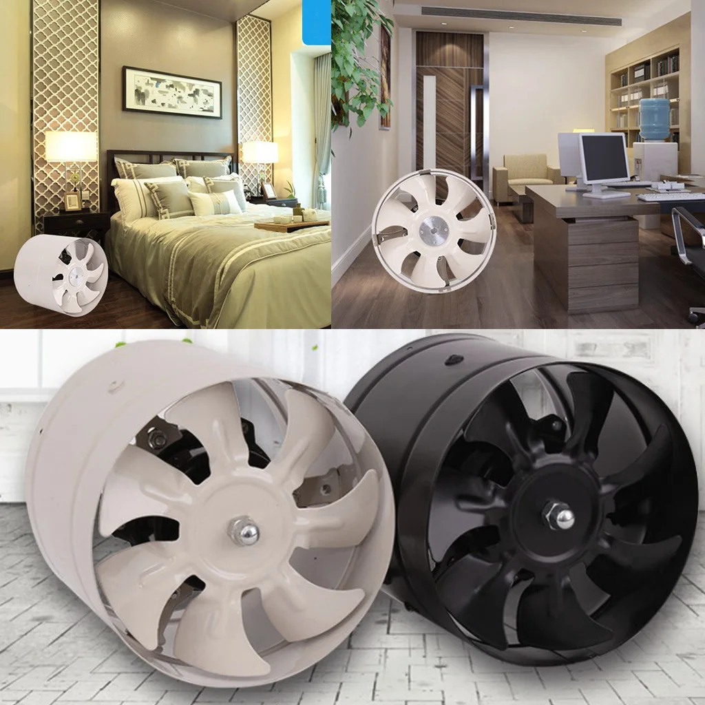 

10inch 8inch Powerful Quiet Ducting Fan Inline Duct Fan Exhaust Blower Air Cooling Bathroom Kitchen Ventilation Metal Fan 220V