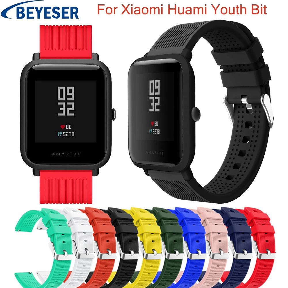 

20mm Silicone Watchband for Xiaomi Huami Bip BIT PACE Lite Youth Watchbelt Replacement Strap For Huami Amazfit Youth wrist band