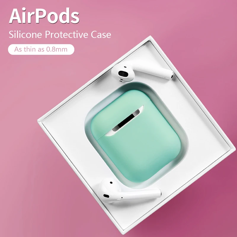 Оригинальный силиконовый чехол для Apple Airpods 2 Тонкий ультра тонкий s Многоцветный