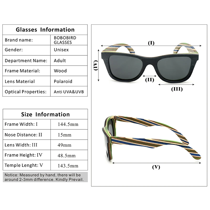 BOBO BIRD, поляризационные солнцезащитные очки для женщин и мужчин, многослойный скейтборд, деревянная оправа, квадратные стильные очки для дам, очки в деревянной коробке