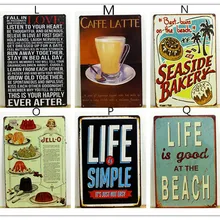 40 шт. ашион торт десерт кафе бар кухня Жестяная Вывеска настенные таблички и знаки автомобиля Ретро плакат домашний Настенный декор украшения