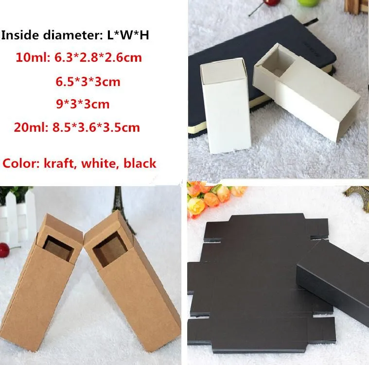 Download 25pcs/lot 10ml&20ml White Black Kraft Paper Drawer Boxes ...