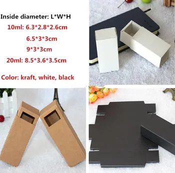 

25pcs/lot 10ml&20ml White Black Kraft Paper Drawer Boxes for Essential Oil Bottles Dropper Bottle Spray Bottle Gift Packaging