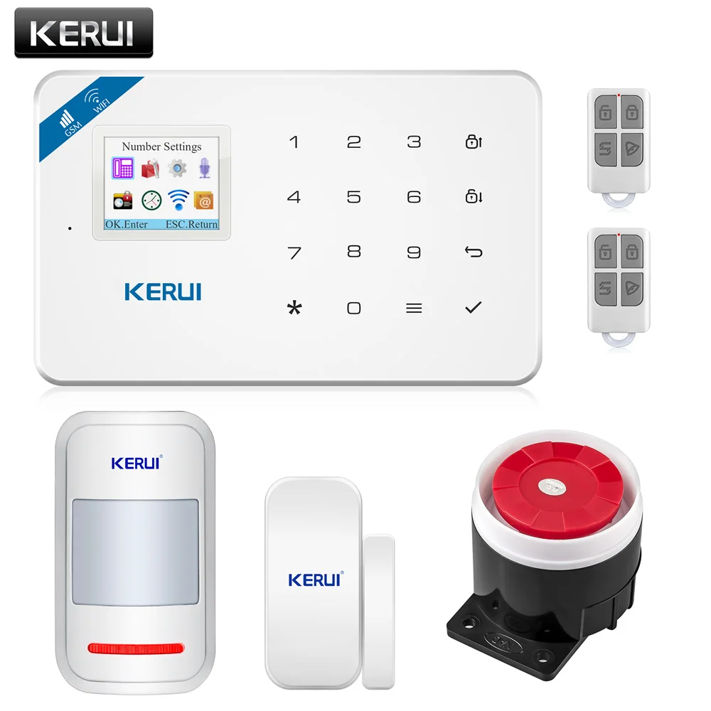 Wireless WiFi GSM Alarm System Android iPhone APP Control home Security Alarm System compatable with Anti