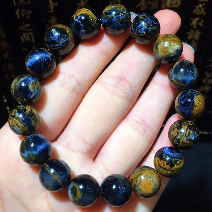

12mm AAAAA Natural Namibia Pietersite Blue Yellow Beads Gemstone Round Bead Bracelets Man Women Drop Shipping