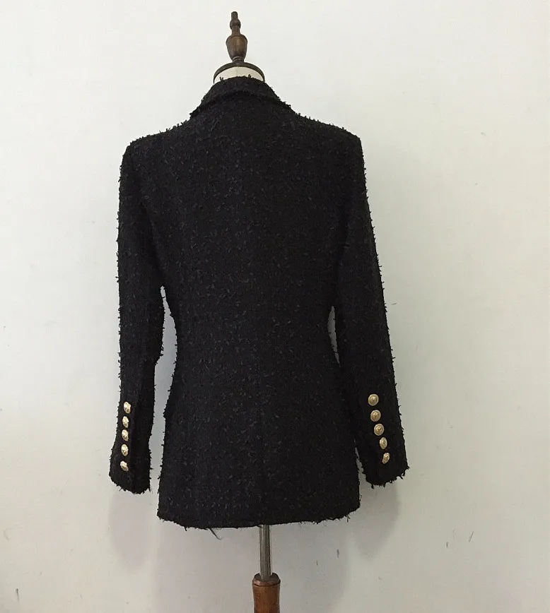 2018 Fall/winter women's double-breasted Blazers coat Chic buttons tweed jackets coat D528 2018 Fall/winter women's double-breasted Blazers coat Chic buttons tweed jackets coat D528