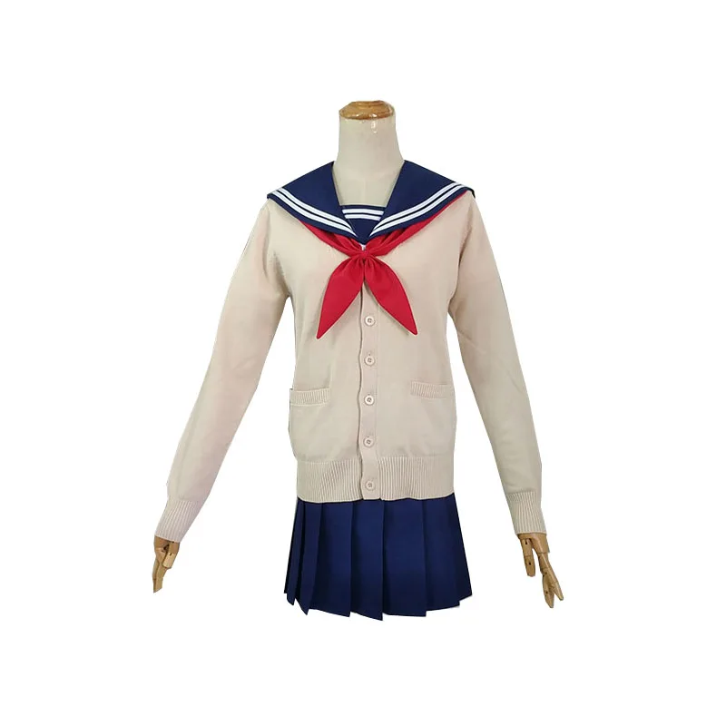 

My Hero Academia Boku no Hero Cosplay Costume Himiko Toga JK Uniform Women Sailor Suits with Cardigan Girls Academy Uniform