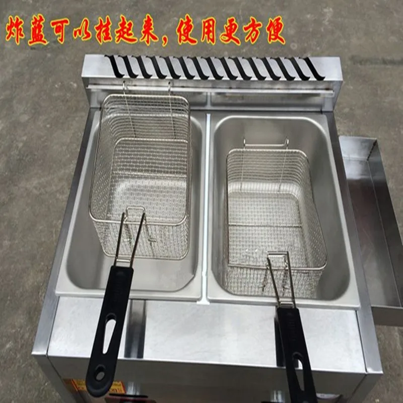 US $119.00 Gas heating deep fryer commercial double basket deep frying machine for sale ZF