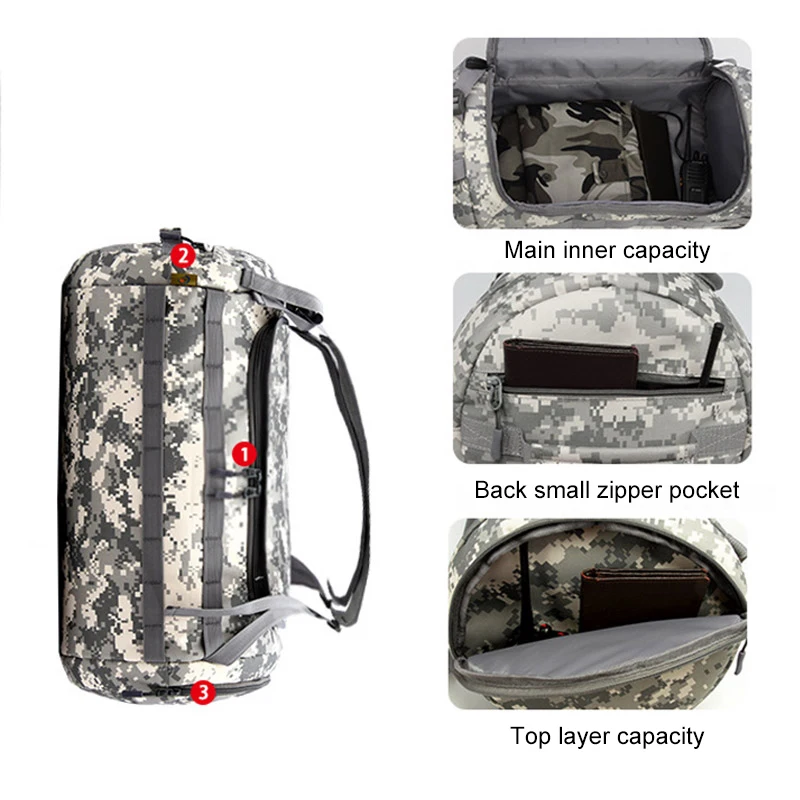 Preise Außen Taktische Militärische Camouflage Reise Schulter Tasche Molle Große Sport Armee Männlichen Fitness Studio Handtasche Tourist Gepäck Tasche XA768WD