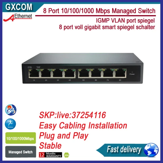 8 Port 10/100/1000Mbps Managed Switch IGMP VLAN port mirror ,8 port full gigabit smart mirror switch цена 8 Port 10/100/1000Mbps Managed Switch IGMP VLAN port mirror ,8 port full gigabit smart mirror switch цены онлайн