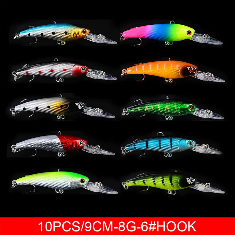 48PCS Minnow Popper Lure Kit Fishing Lure Wobbler Crankbait Minnow Bass Trolling Artificial Bait for Carp Fishing Lures Set