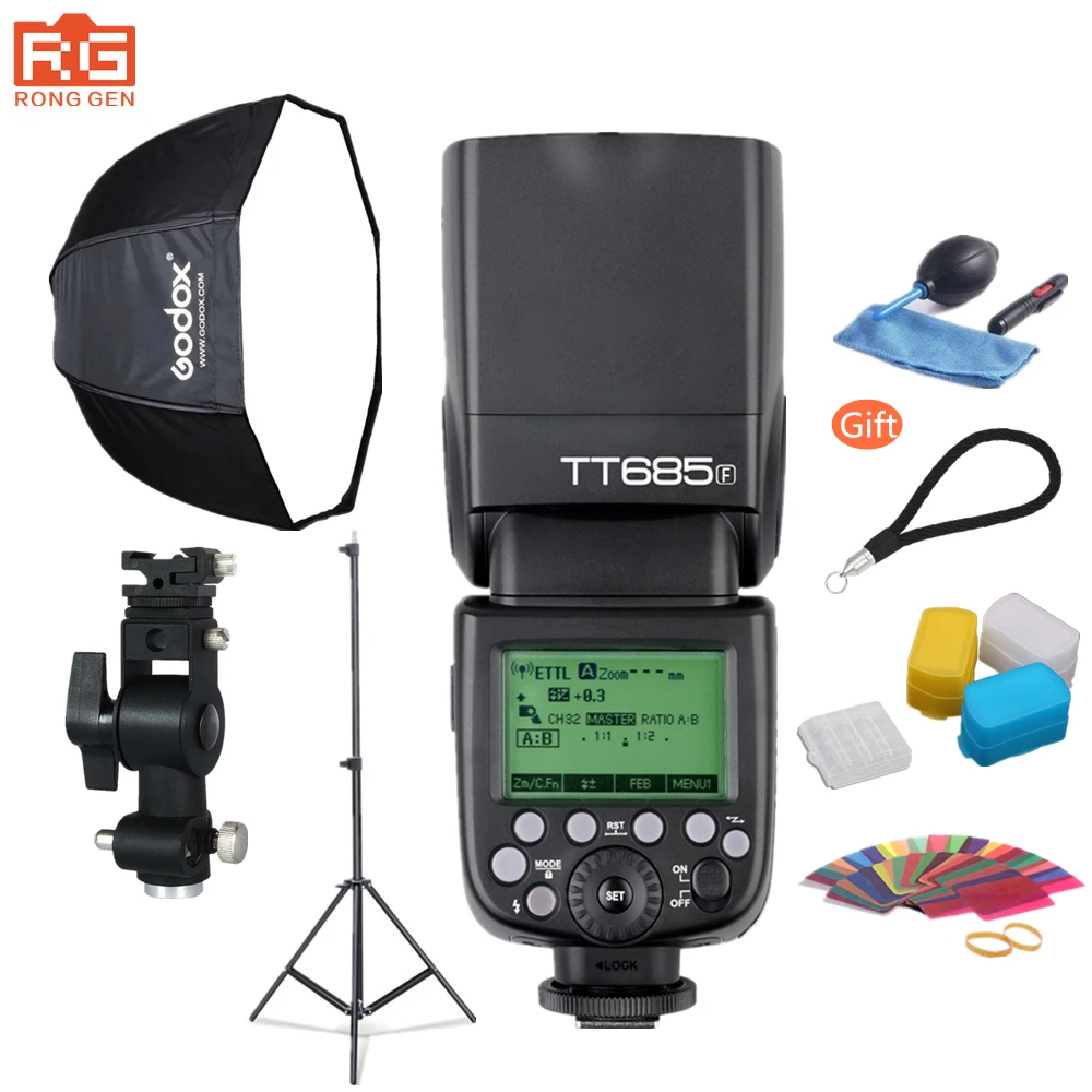 

Godox Photography Suite TT685F 2.4g Wireless TTL HSS Flash + 80cm Umbrella Softbox + Light Stand for Fuji Fujifilm Camera