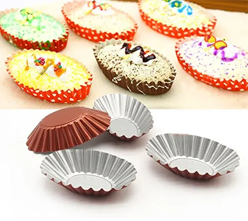 

1PC Non-Stick Oval Mini Fluted Tart Tins, Quiche Pans Tartlet Mold, Egg Tart Tin, Muffin Cake Mould