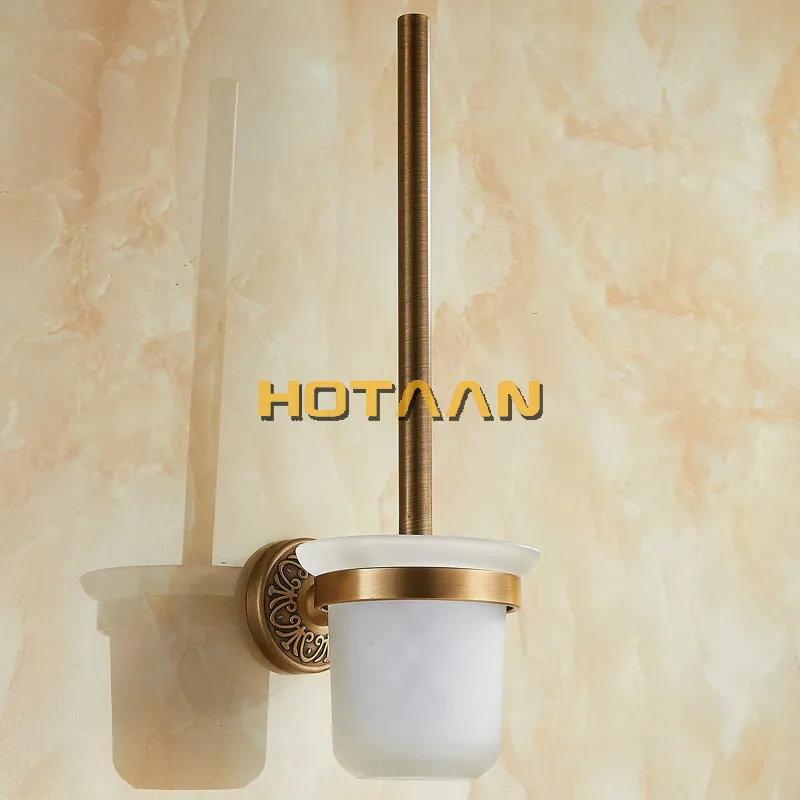 Antique Brass Color Wall Mounted Solid Aluminium Made Anti-Rust Toilet Brush Holder For Bathroom Accessories Set Bath Products bathroom accessories,toilet brush holder
