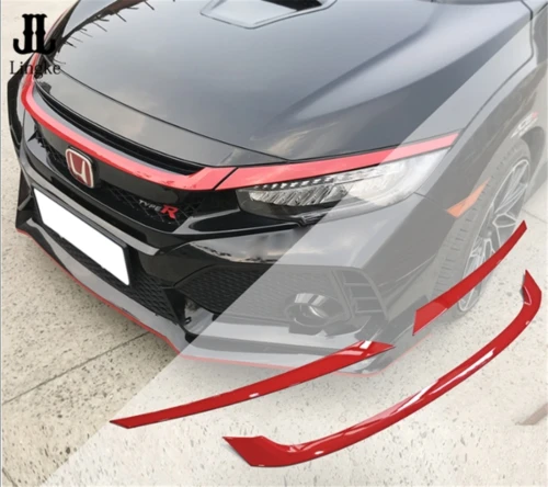 

Red Front Hodd Grille Trim Front Bumper For Honda Civic Type R 2016 2017 2018