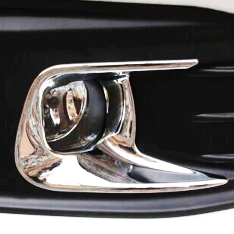 

For Citroen C4 2016 ABS Chrome Car head front fog light lamp frame decoration sticker cover trim car accessories styling 2pcs