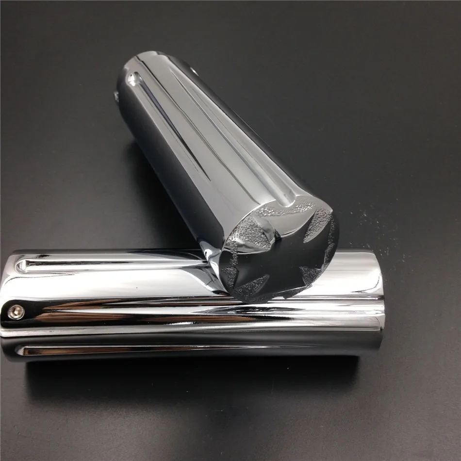 

For Honda for Suzuki for Kawasaki for Yamaha CHROMEME Motorcycle Cross end style 7/8" Hand Grips