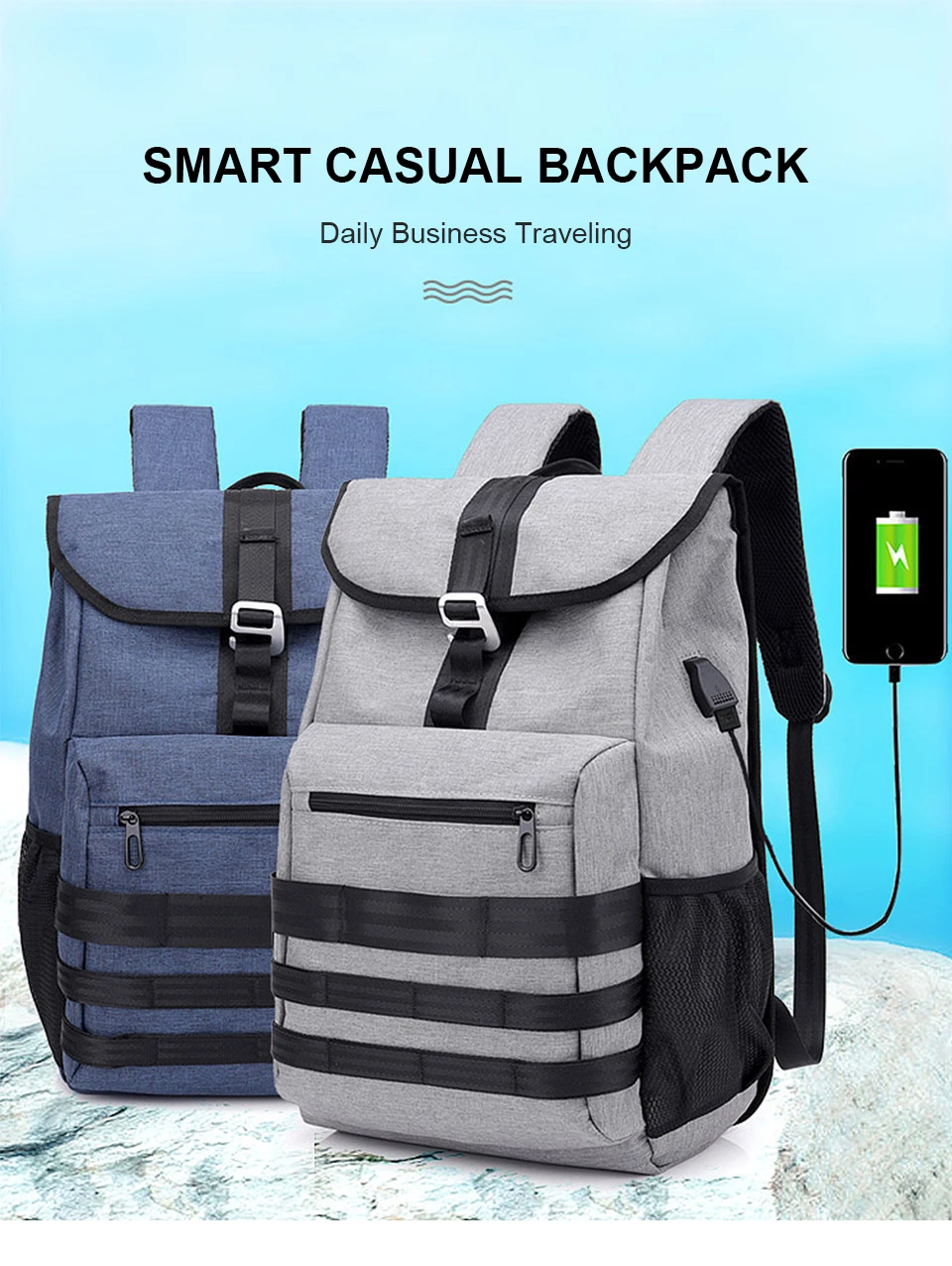 1 USB Charging Backpacks 15.6'' Laptop Backpack Canvas Men Backpacking Travel High Capacity Luggage Bag Pack Male Outdoor bagpack