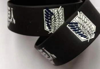 

10 pcs Anime Attack on Titan Bracelet Silicone Wristband Silica Gel Party Decoration Supplies Favor Best Gift SS-6